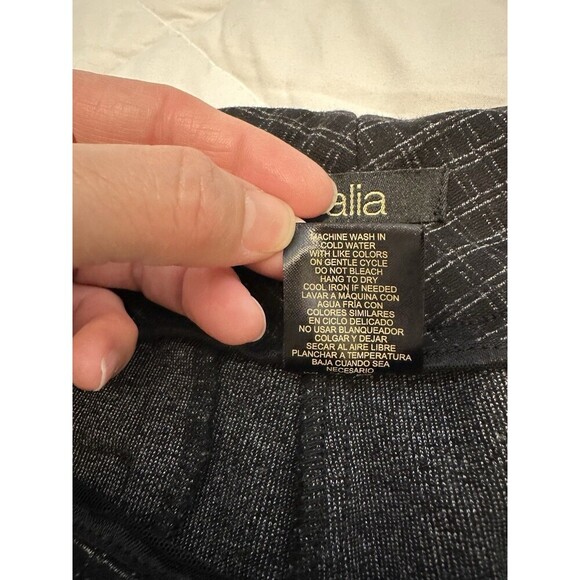 Dalia Gray Check Chino Stretch Pull On Slim Pants Size L - Picture 5 of 7